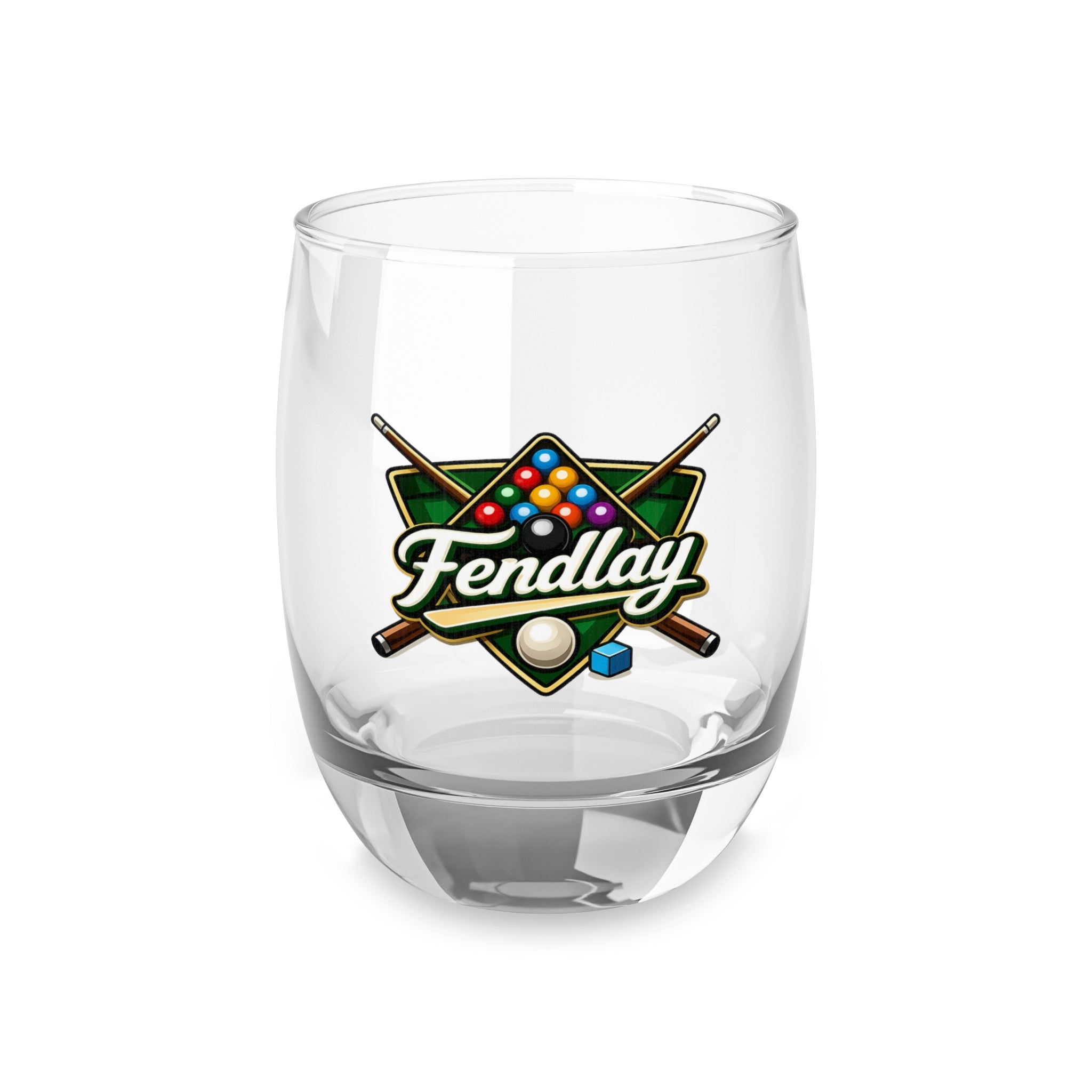 Pool Table Billiards Logo Whiskey Glass | Cue, Balls, Rack