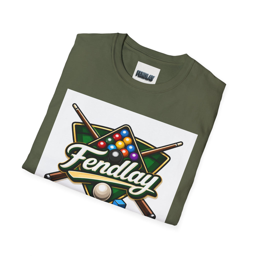 Fendlay Billiards Logo T-Shirt | Pool Cue & Rack Graphic