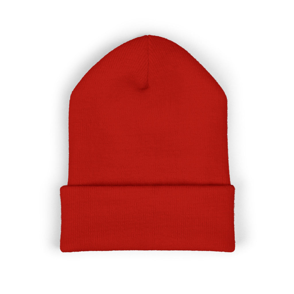 Floral Skull Crest Beanie | Embroidered Cuffed Beanie