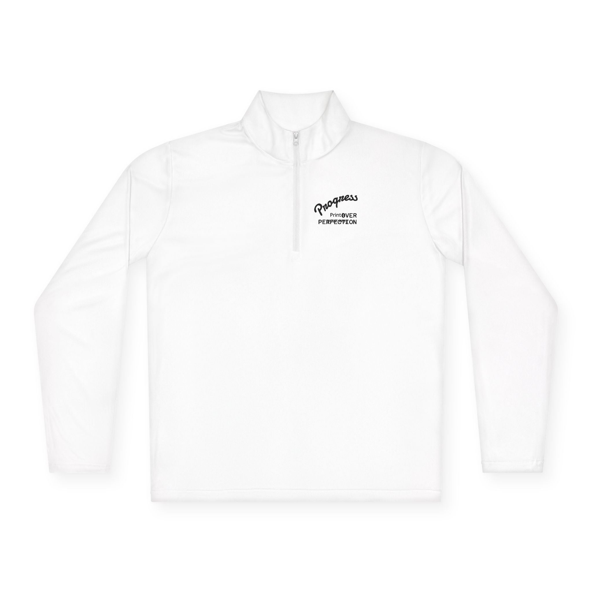Wave Heart Logo Quarter-Zip Pullover | Minimal Script Chest Print