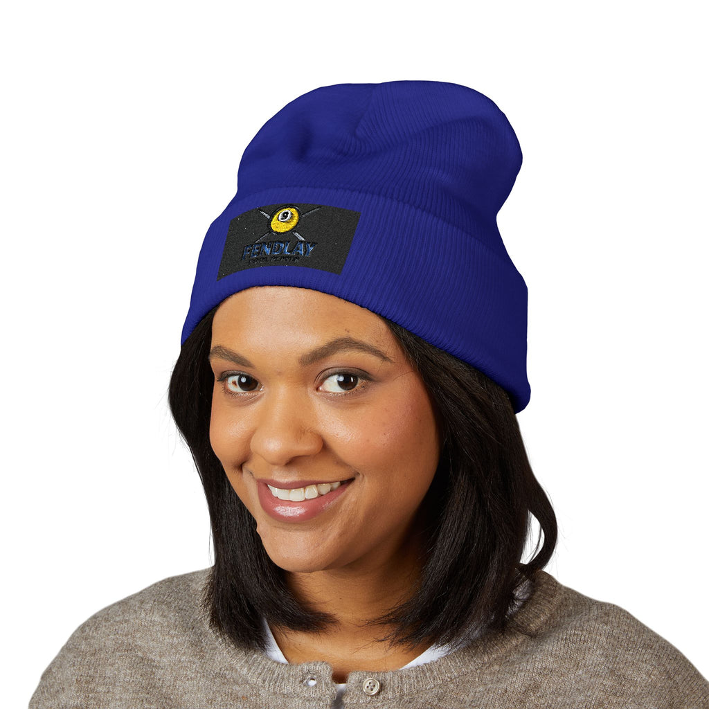 Pool Cue and 9-Ball Logo Beanie | Embroidered Cuffed Beanie