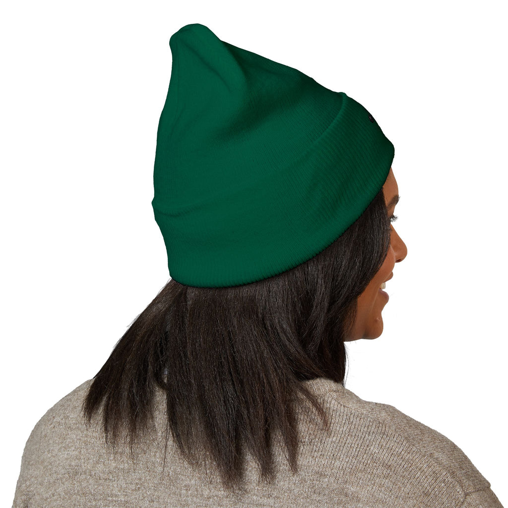 Floral Skull Crest Beanie | Embroidered Cuffed Beanie