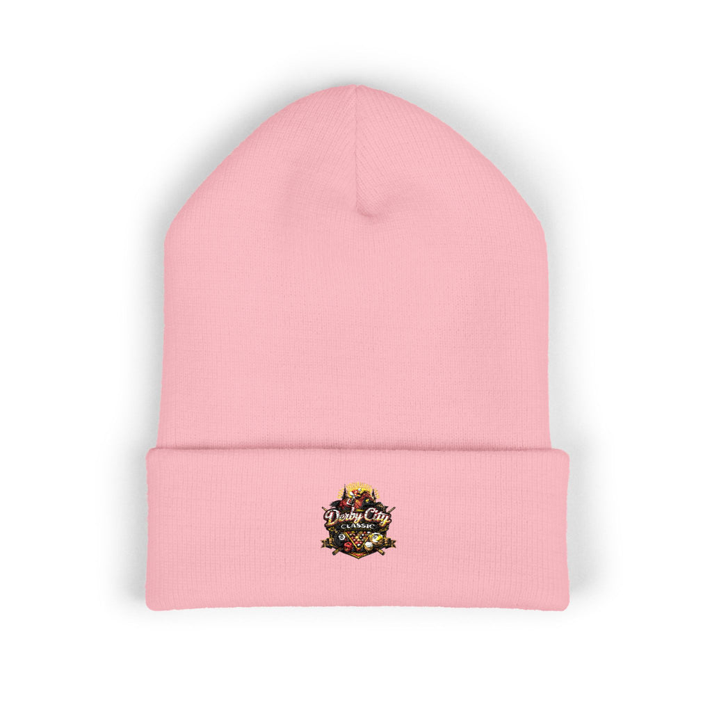 Floral Skull Crest Beanie | Embroidered Cuffed Beanie