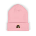 Floral Skull Crest Beanie | Embroidered Cuffed Beanie