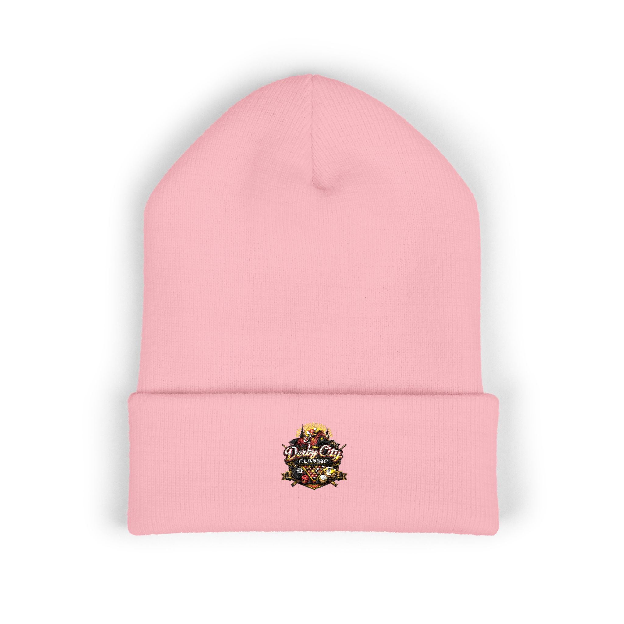 Floral Skull Crest Beanie | Embroidered Cuffed Beanie