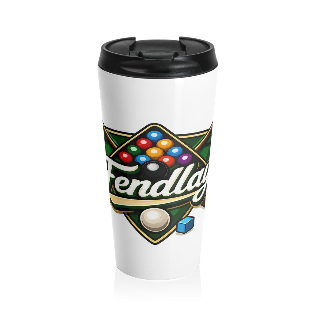 Billiards Rack Logo Travel Mug | Pool Cue, Snooker Ball Design