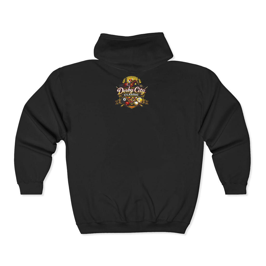 Fendlay/ Custom Derby logo Pool Player Hoodie | Full Zip Hooded Sweatshirt