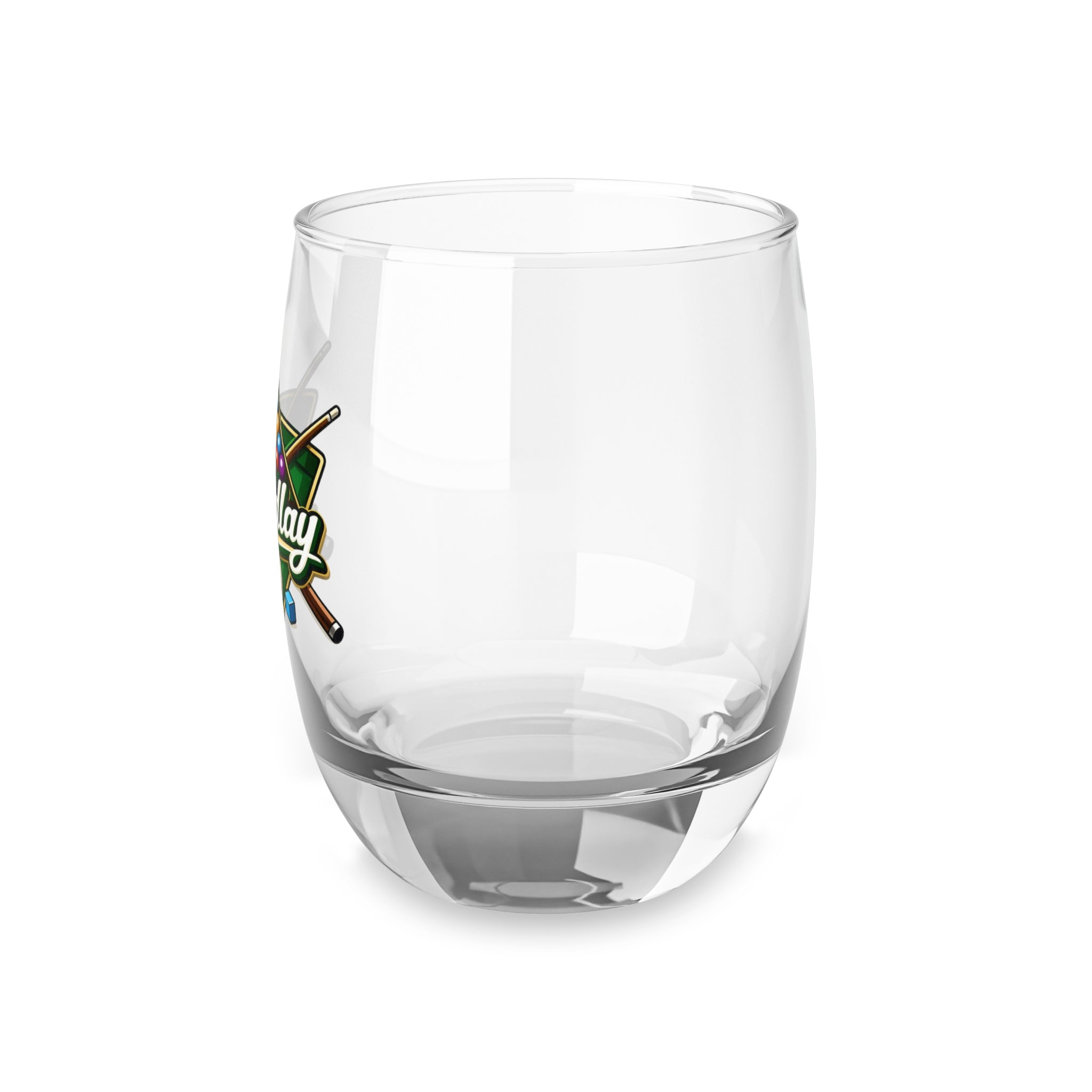 Pool Table Billiards Logo Whiskey Glass | Cue, Balls, Rack