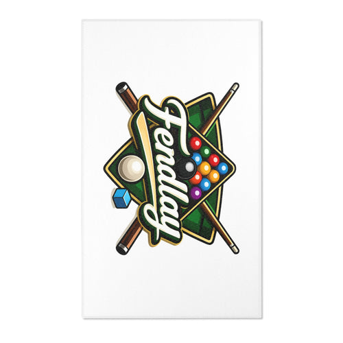 Pool Billiards Logo Area Rug | Cue Ball, Rack of Balls, Chalk Mat