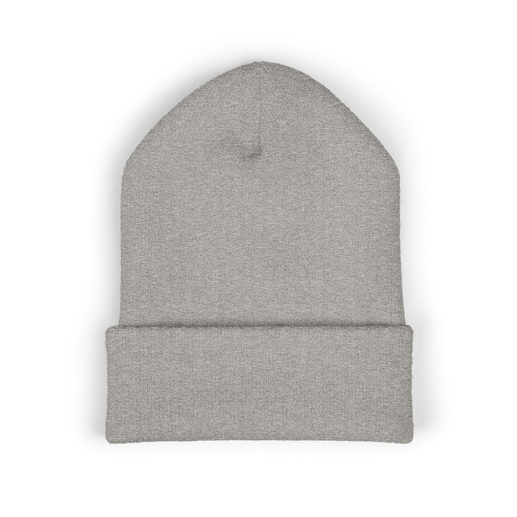 Floral Skull Crest Beanie | Embroidered Cuffed Beanie
