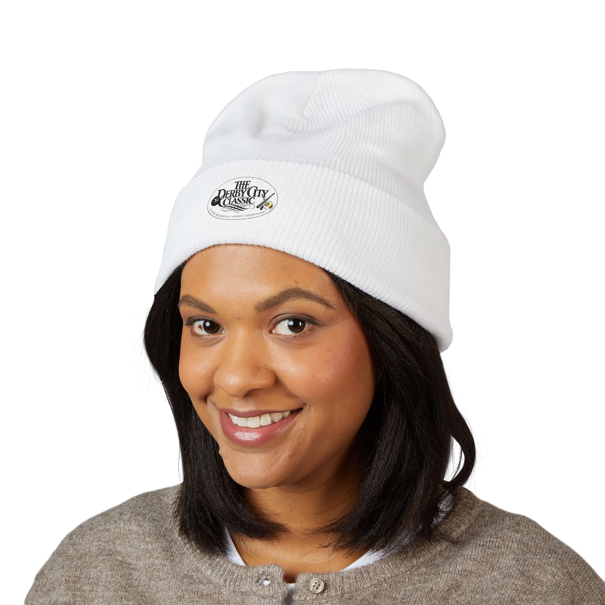 Floral Skull Crest Beanie | Embroidered Cuffed Beanie