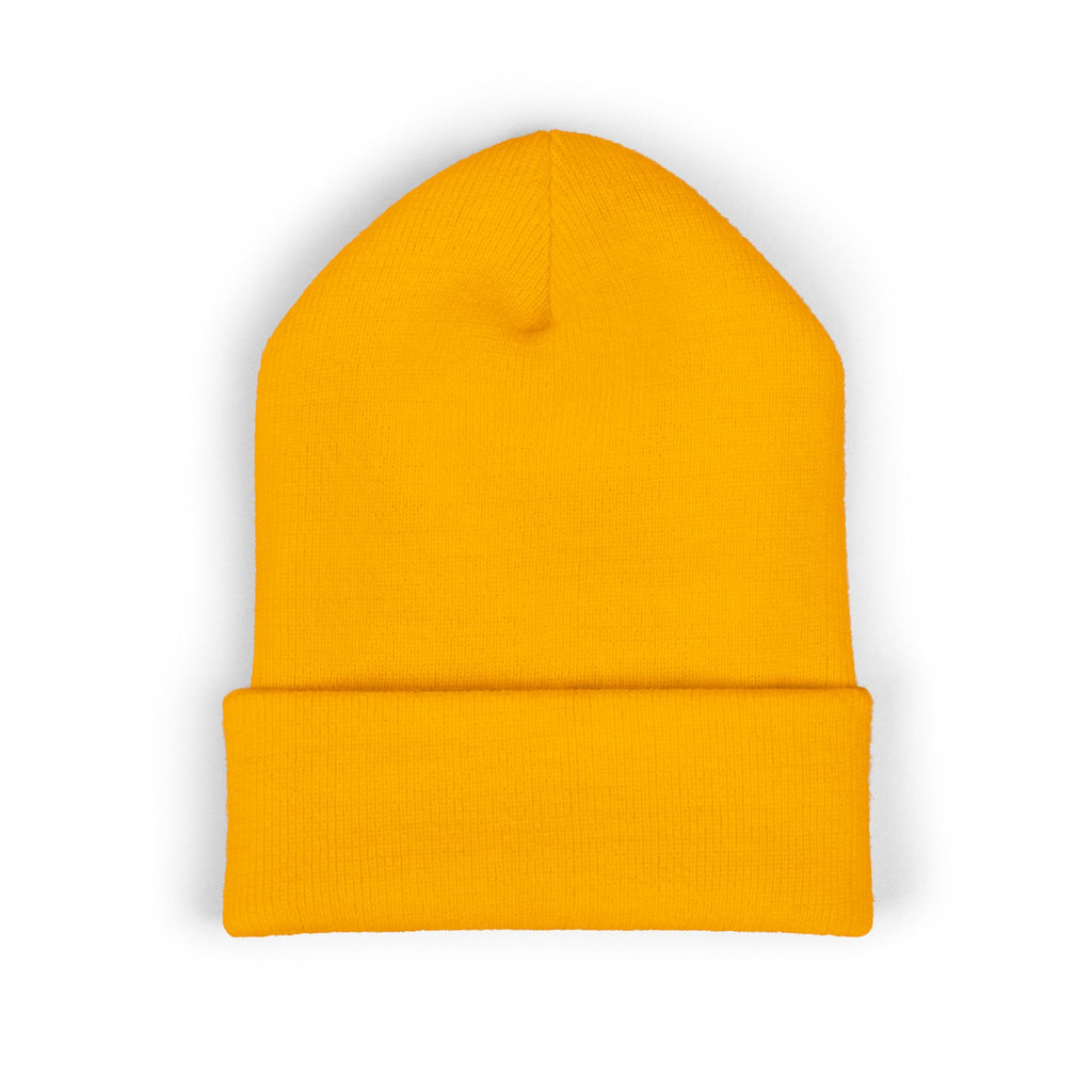 Floral Skull Crest Beanie | Embroidered Cuffed Beanie