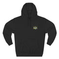 Fantasy Crest logo Hoodie | small chest emblem, crossed swords, green yellow