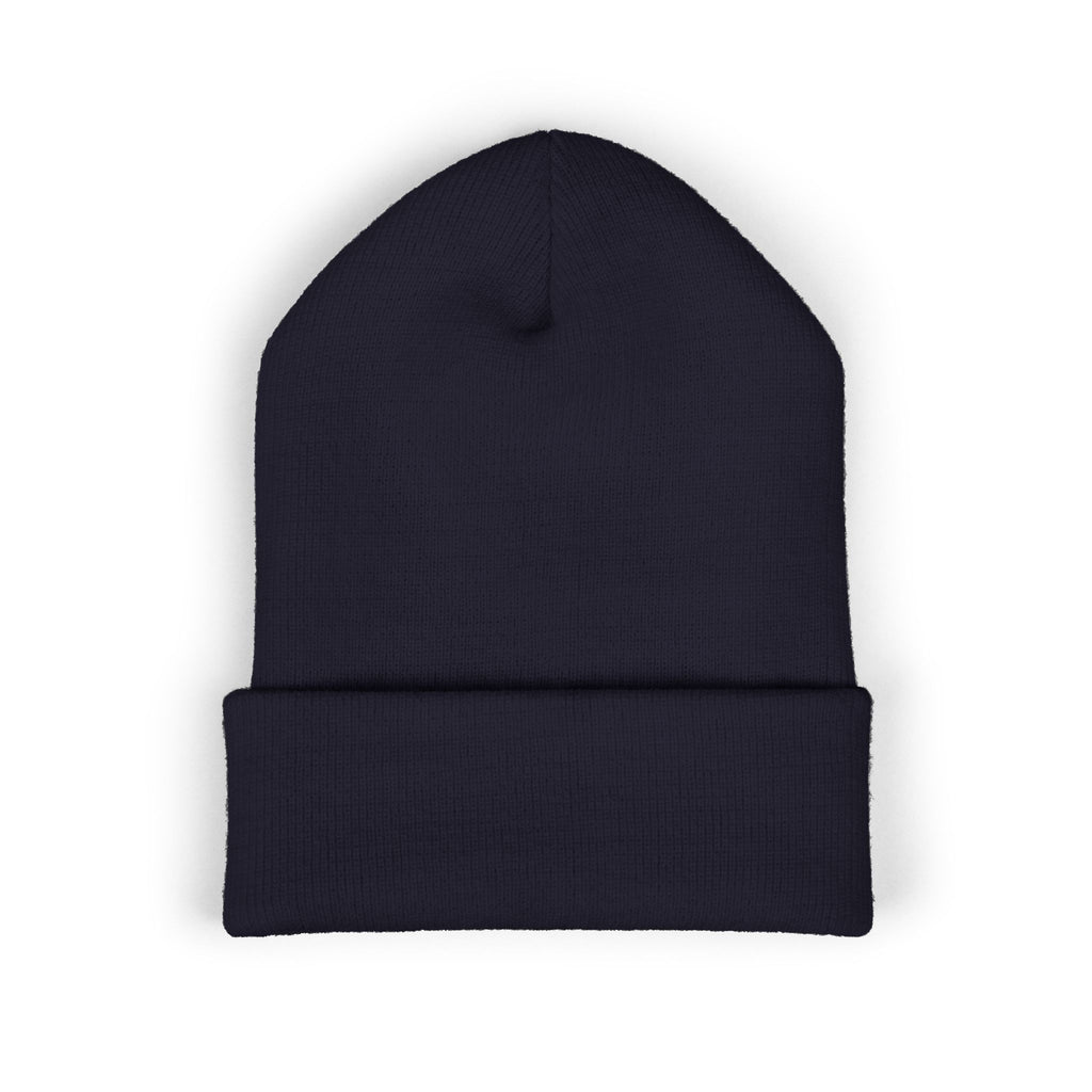 Floral Skull Crest Beanie | Embroidered Cuffed Beanie
