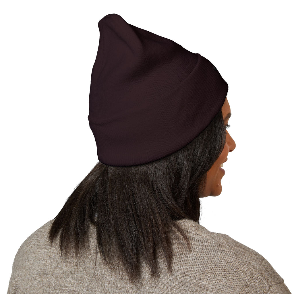 Floral Skull Crest Beanie | Embroidered Cuffed Beanie