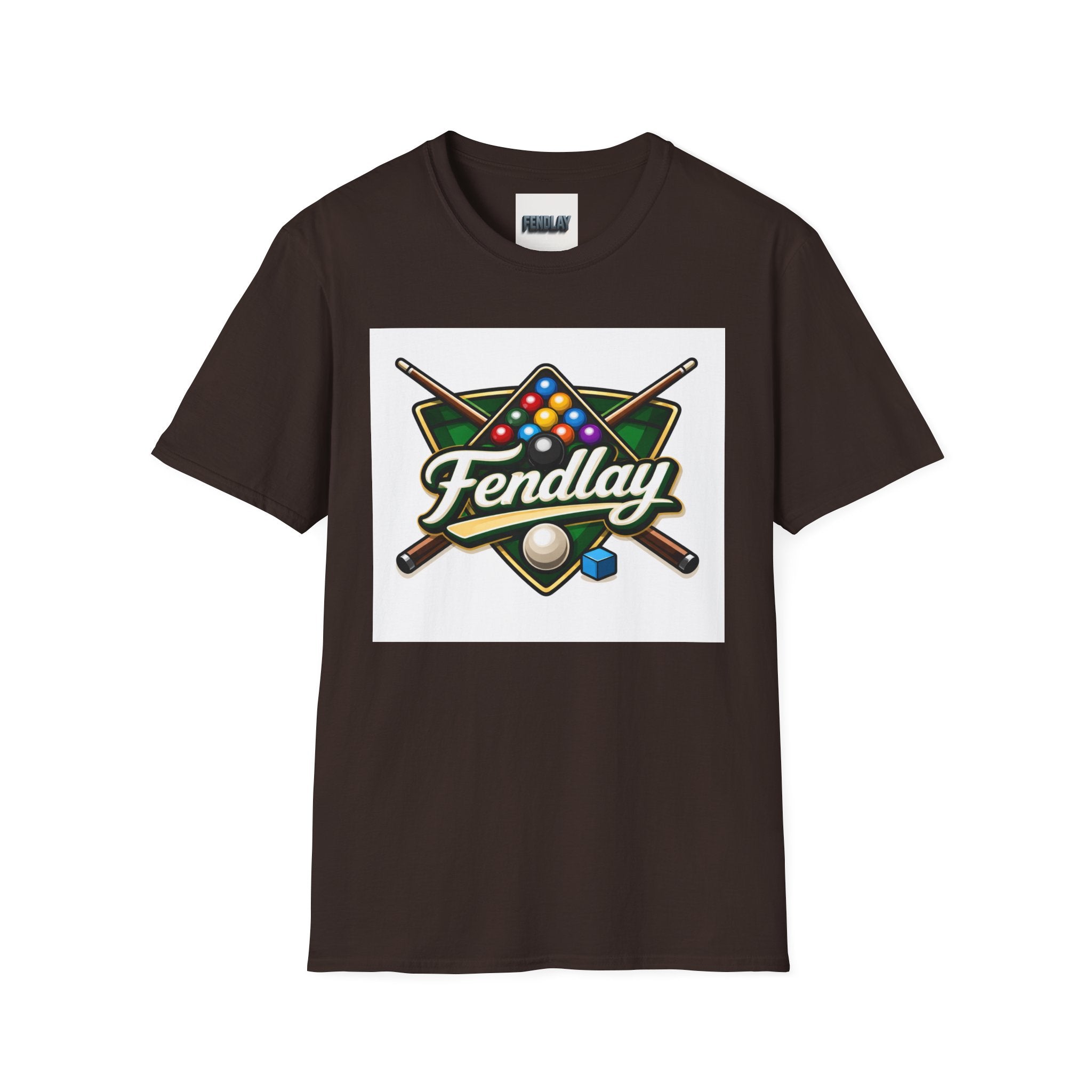 Fendlay Billiards Logo T-Shirt | Pool Cue & Rack Graphic