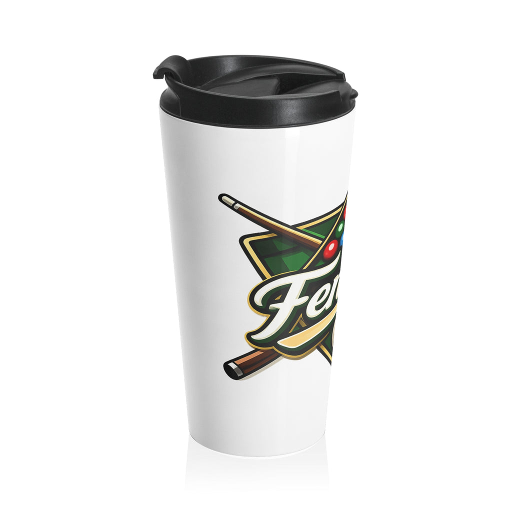 Billiards Rack Logo Travel Mug | Pool Cue, Snooker Ball Design
