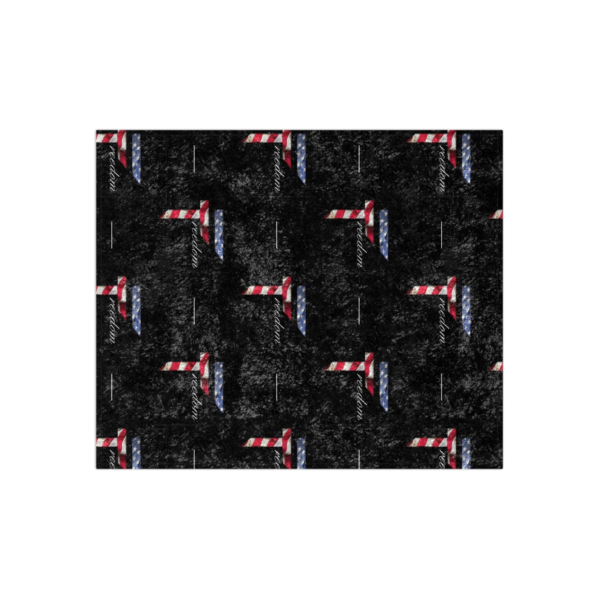 American Flag Letter T pattern Crushed Velvet Blanket | Patriotic stars and stripes design