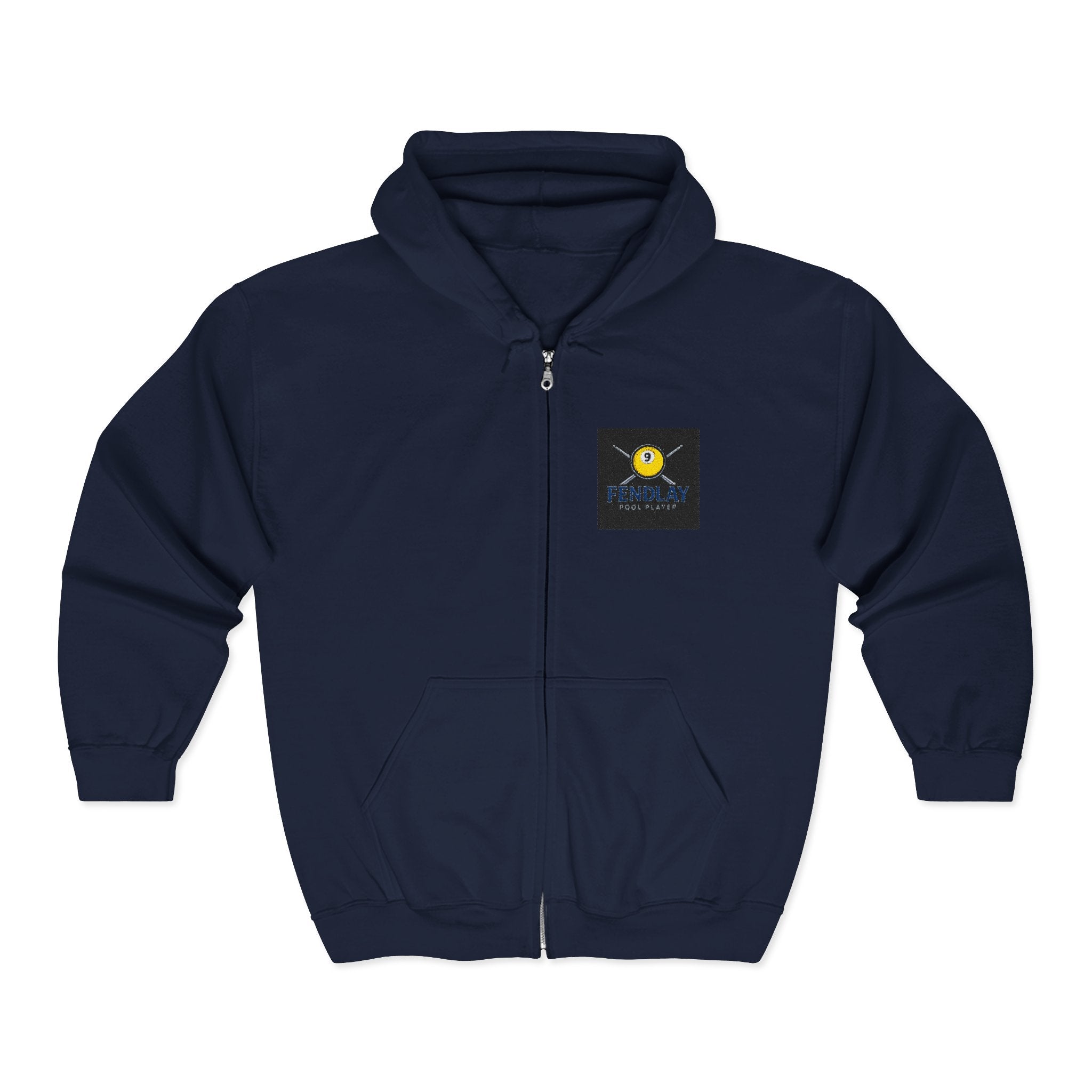 Fendlay/ Custom Derby logo Pool Player Hoodie | Full Zip Hooded Sweatshirt