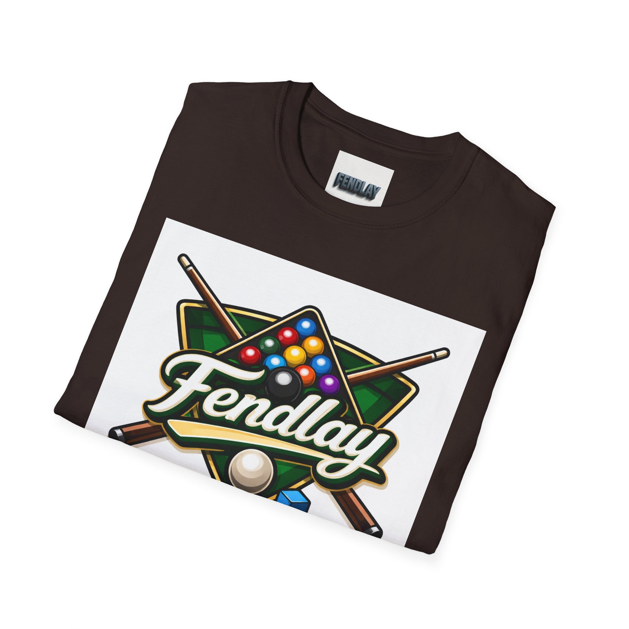 Fendlay Billiards Logo T-Shirt | Pool Cue & Rack Graphic