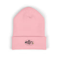 Floral Skull Crest Beanie | Embroidered Cuffed Beanie