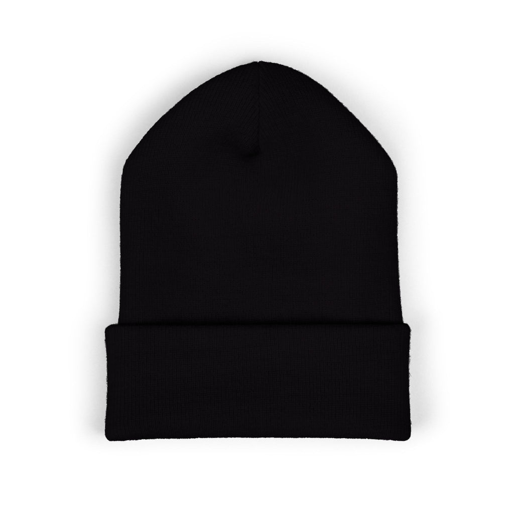 Floral Skull Crest Beanie | Embroidered Cuffed Beanie