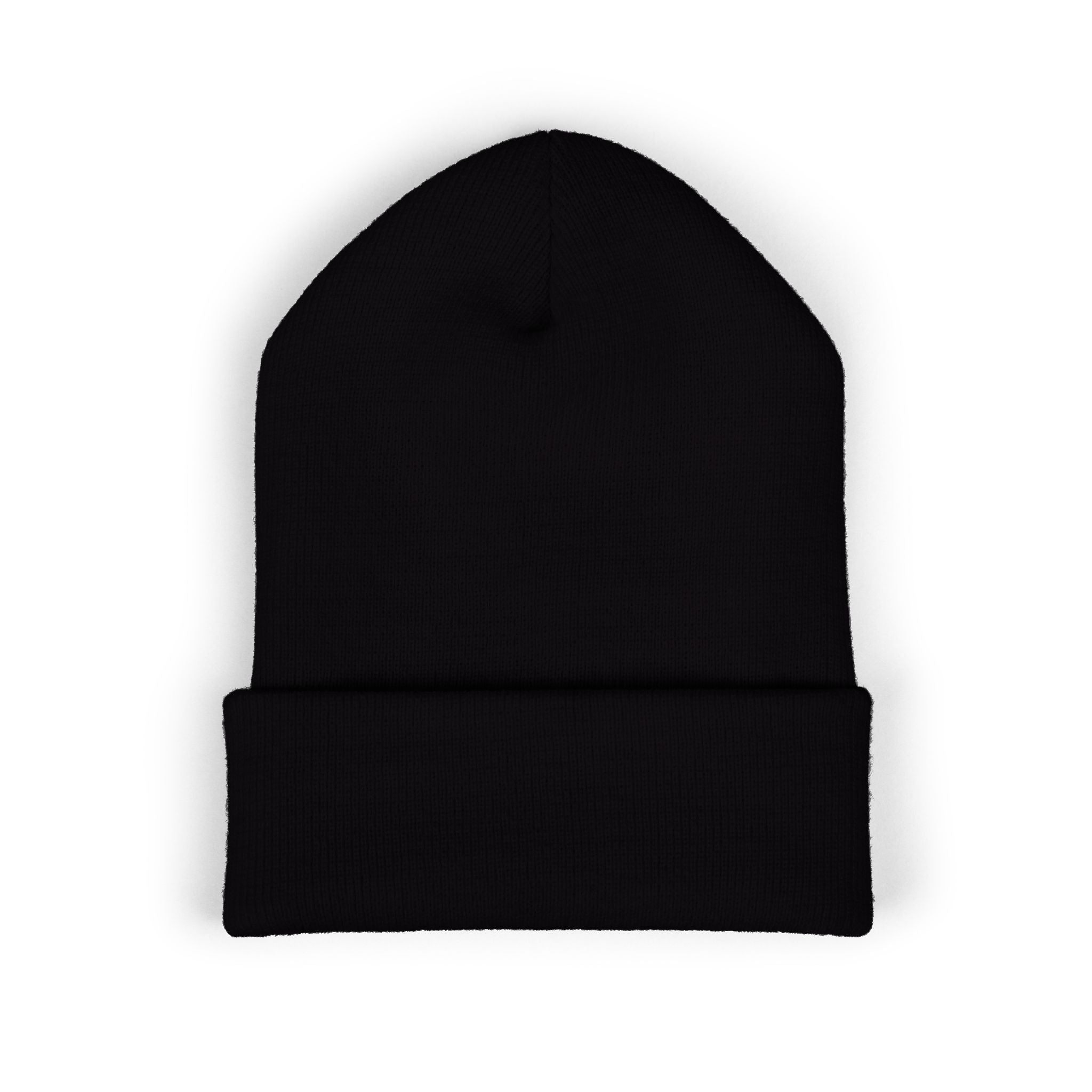 Floral Skull Crest Beanie | Embroidered Cuffed Beanie