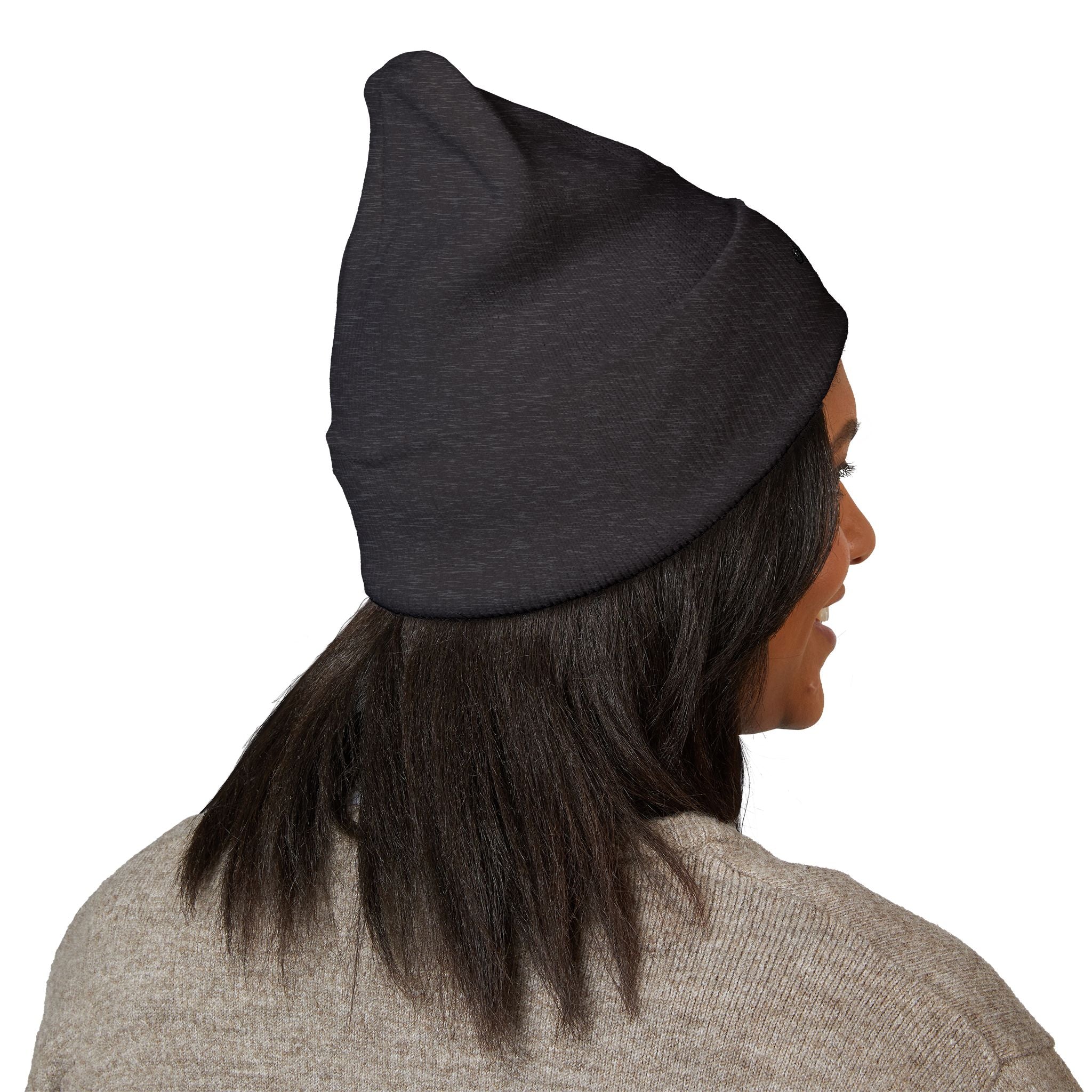 Floral Skull Crest Beanie | Embroidered Cuffed Beanie
