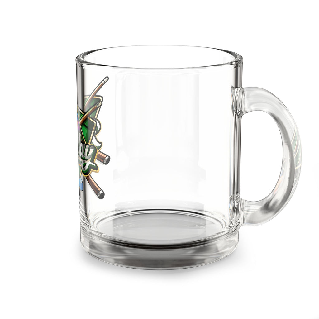 Billiards Pool Rack Logo Glass Mug | 10oz Pool Cue Coffee Cup