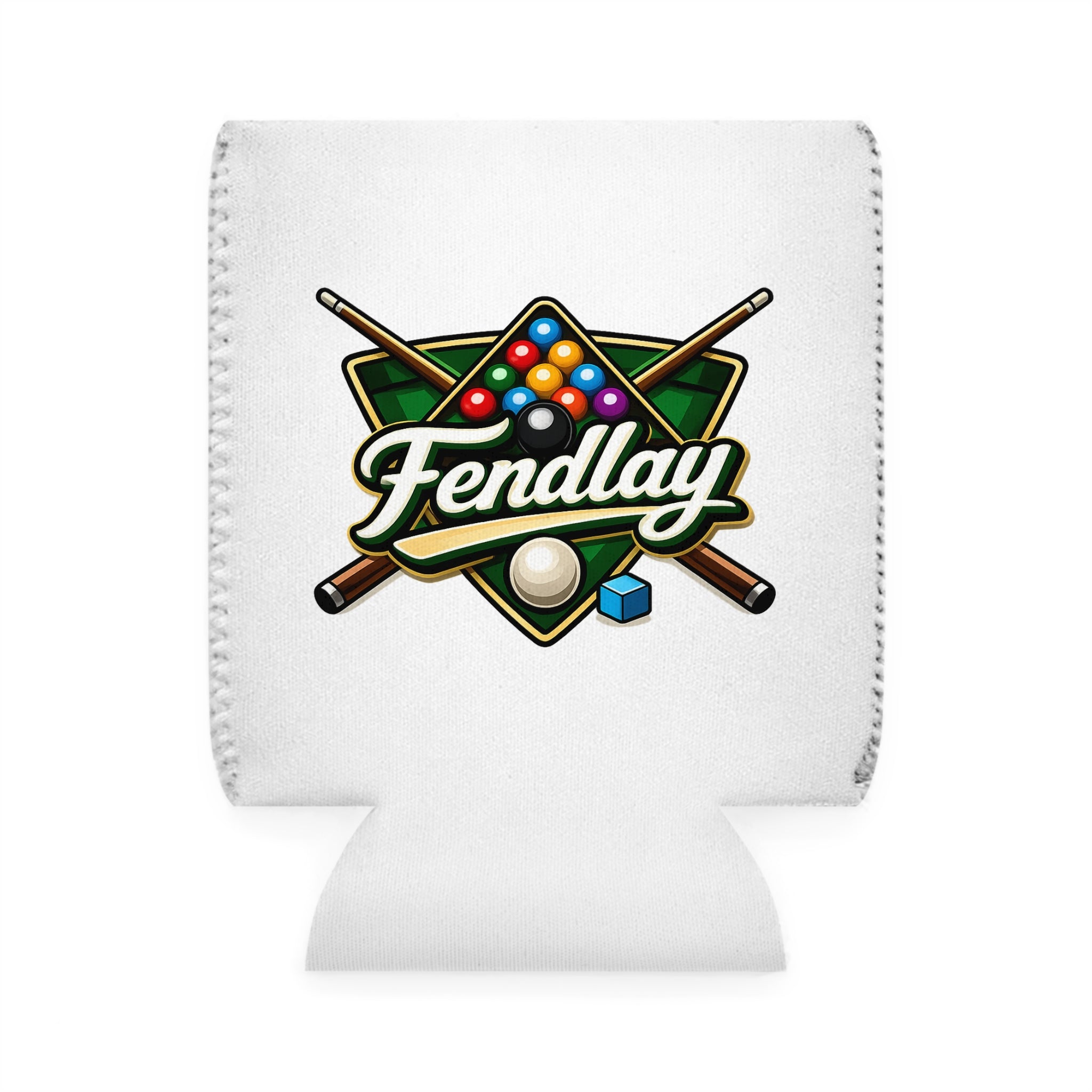 Pool Billiards Logo Can Cooler Sleeve | Beer Koozie, Cue Ball Design