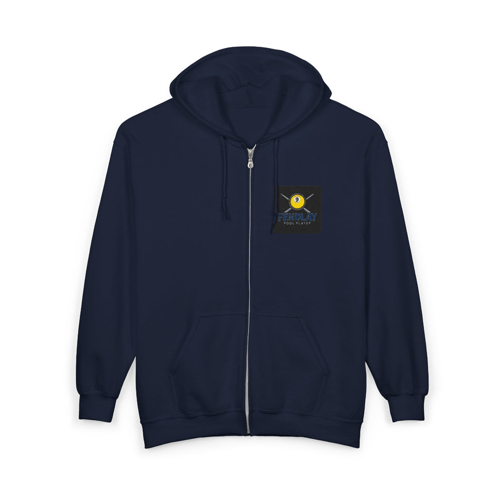 Fendlay/ Custom Derby logo Pool Player Hoodie | Full Zip Hooded Sweatshirt