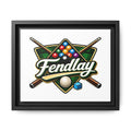 Billiards Logo Fendlay Matte Canvas Framed | Pool Cue & Balls Wall Art