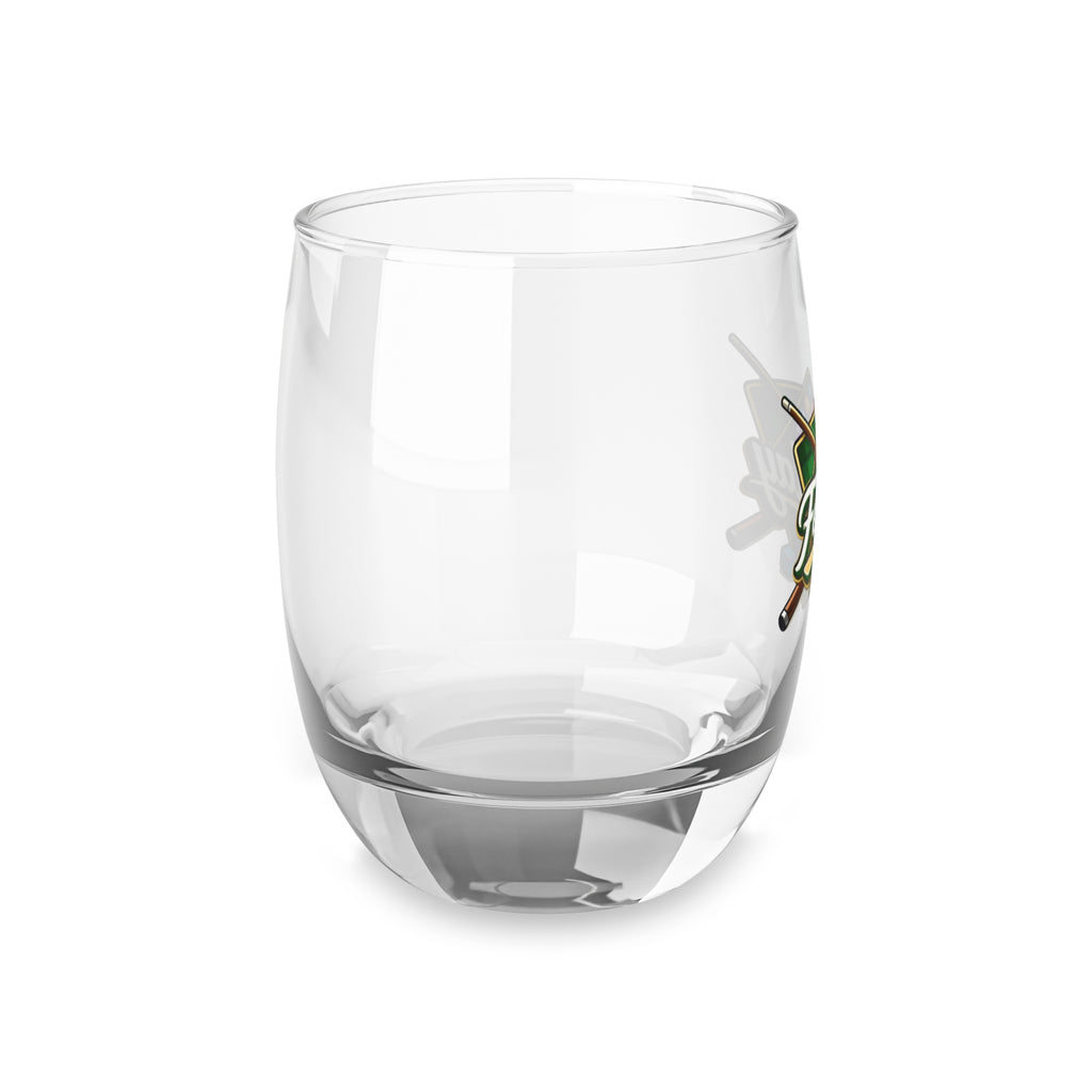Pool Table Billiards Logo Whiskey Glass | Cue, Balls, Rack
