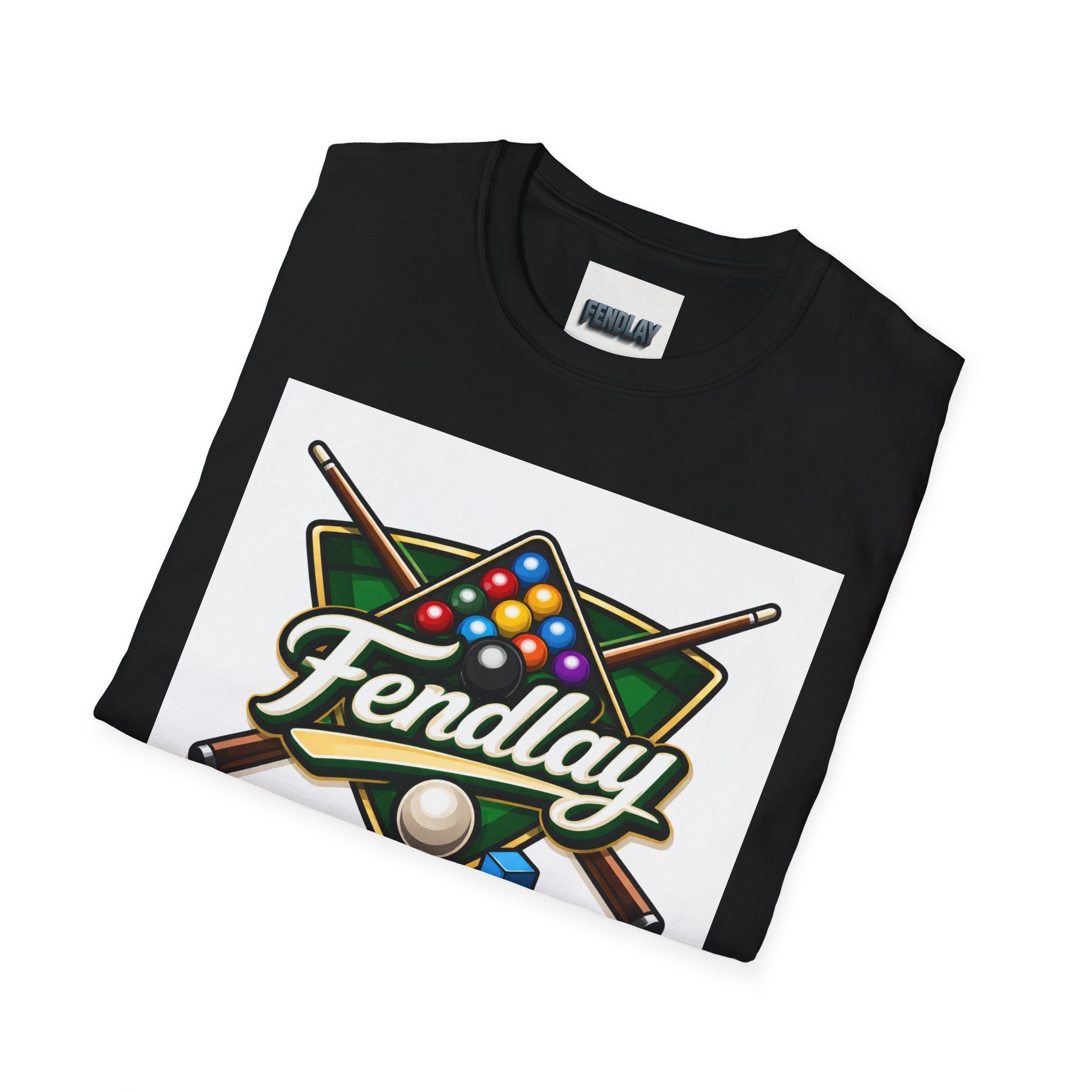Fendlay Billiards Logo T-Shirt | Pool Cue & Rack Graphic